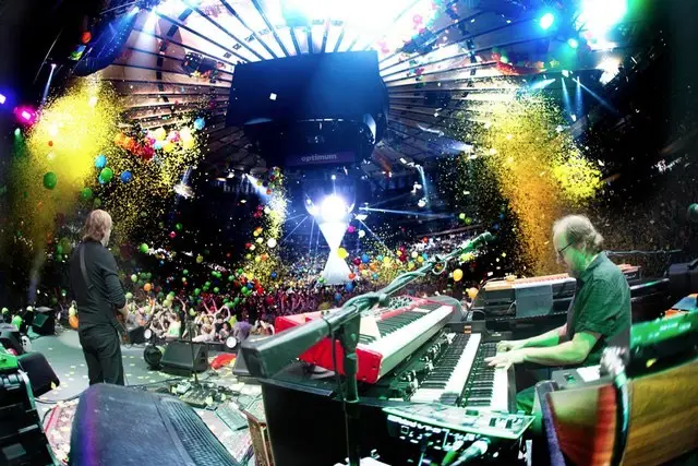 A current photo of Phish from their recent performance at Madison Square Garden on New Year's Eve.